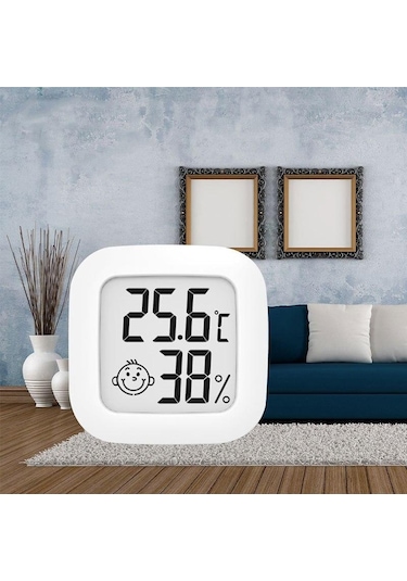 Beyaz Mini Lcd Dijital Termometre Higrometre Kapalı Oda Elektronik Sıcaklık Nem Ölçer Sensörü Ölçer Hava İstasyonu Ev İçin