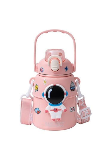 316 Paslanmaz Çelik Astronot Yalıtım Kupası Kış Çocuk Su Isıtıcısı 850ml L0oqvı Pembe