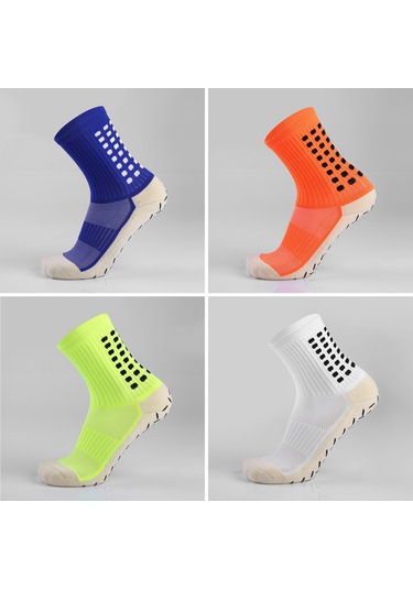 Youmex Erkek Spor Çorapları - Silikon Anti-s Kayıp - Nokta Desenli - Ter Emici - Nem Tutucu - Orta Boy - Comfort Fit - Tek Boyut Beyaz Beyaz