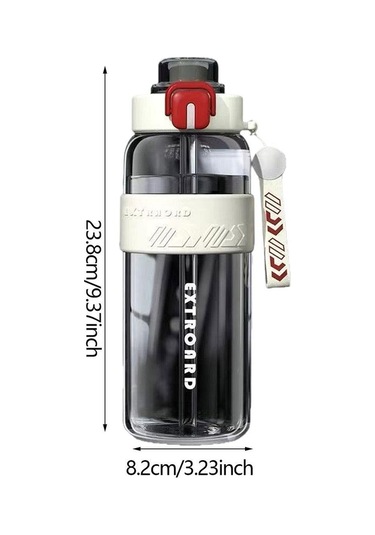 Suntek Spor Şişesi 27oz Kolay Temizlenebilir Pipetli Beyaz