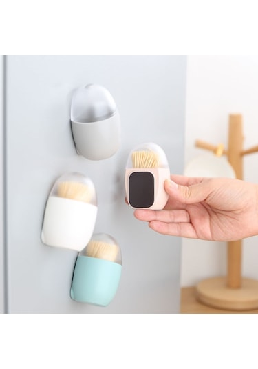 Sones Ev Oturma Odası Yumurta Şekli Manyetik Emiş Kürdan Kutusu Buzdolabı Manyetit Kürdan Tutucu Rastgele Renk Teslimatı Diğer