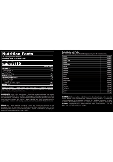 Animal, 100% Whey Protein 2.3kg Çilek Aromalı Çilek