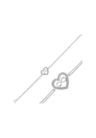 Casera's Gümüş Kalp Sonsuzluk Kadın Bileklik Csr2183807 Gümüş