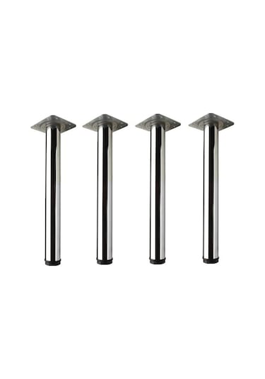 Eymenyapimarket 4 Adet Sehpa Ayağı 41 Cm Ayarlı Krom Mobilya Ayak Çap : 60 Mm