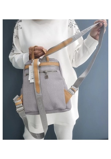 Just Polo Kadın Gri Taba Büyük Boy Sırt Çantası