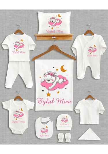 Bebeqon Bbqn1145 İsme Özel 11'li Organik Hastane Çıkışı Çok Renkli