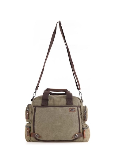 ÇÇS 31352 Kanvas Omuz Askılı Evrak Çantası Yeşil