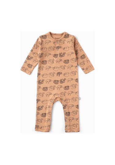 Boumini Bebek Uzun Kollu Çıtçıtlı Tulum Kahve Miskin-kahverengi Kahverengi