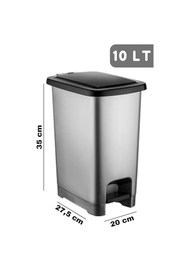 Nandy Home 10 Lt Eco Slim Pedallı Çöp Kovası Antrasit