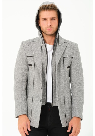 K7532 Dewberry Erkek Kaban-diagonal Gri Diagonal Gri