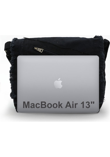 Old Cotton Cargo 7136 Siyah14 İnç Laptop Günlük Omuz Çantası Siyah