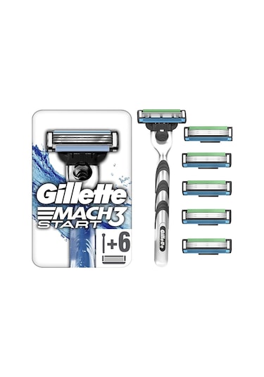 Gillette Mach3 Start Tıraş Makinesi + 6'lı Yedek Tıraş Bıçağı