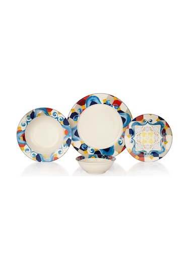 Schafer Fiesta Yemek Takımı 24 Parça Mavi