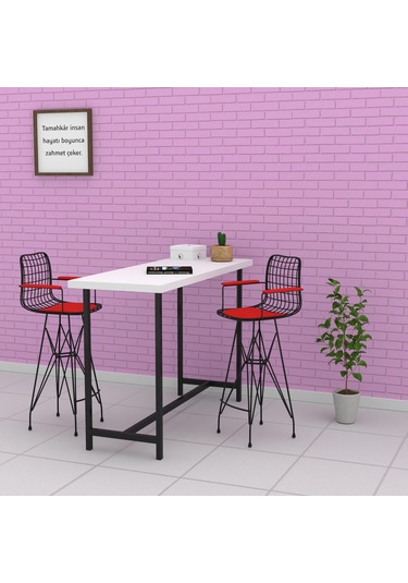 Knsz kafes tel bar sandalyesi 1 li zengin syhkrm kolçaklı 75 cm oturma yüksekliği ofis cafe bahçe mutfak