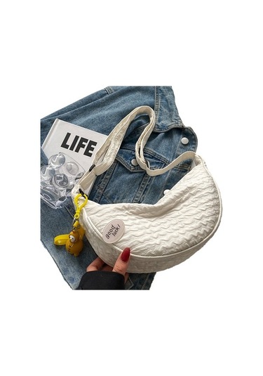 Kadın Omuz Çantası Sevimli Yüz Kanvas Küçük Çanta Kadın Crossbody Moda Omuz Çantası Beyaz 290 90 150mm 082122 Siyah