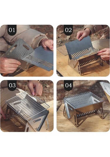 Wondernest Soba Piknik Paslanmaz Kömür Katlanır Kamp Izgara Halı Çelik Barbekü Mangal - Pratik Ve Dayanıklı Çok Renkli