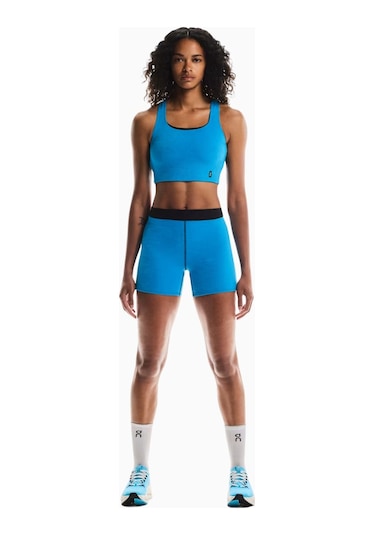 On Pace Tights Short Cleancloud Kumaşlı Kadın Koşu Taytı Mavi