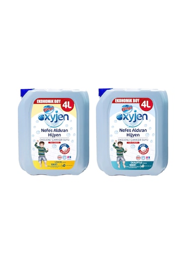 Bingo Oksijenli Çamaşır Suyu 4 Lt Limon Ve Okaliptus 2 Li 2'li Set