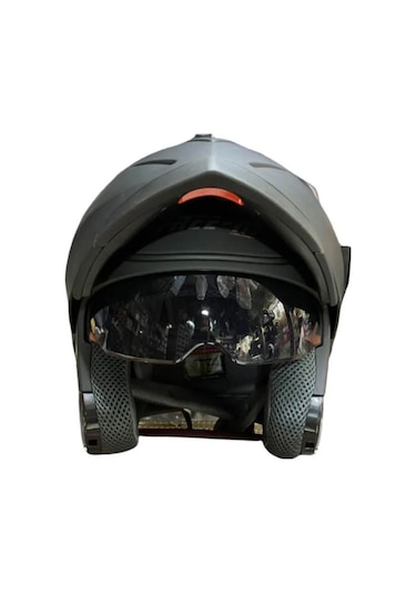 Free-M 961 Mat Siyah Güneş Vizörlü Çene Açılır Kask Modeli