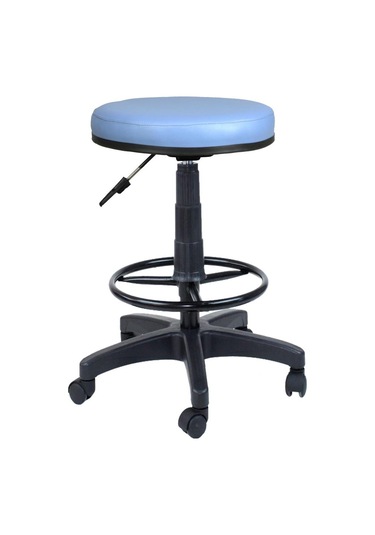 Bürocci Plastik Ayaklı Yüksek Tabure-Mavi Deri - 2999U0119