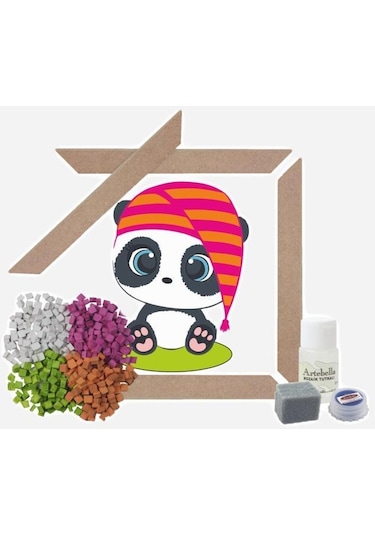 20 I Çocuk Ahşap Çerçeveli Seramik Mozaik Set 20x20 Cm