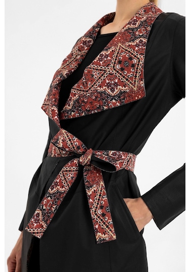 Golia Siyah Çift Taraflı Kadın Hakiki Deri Kaban-siyah Siyah