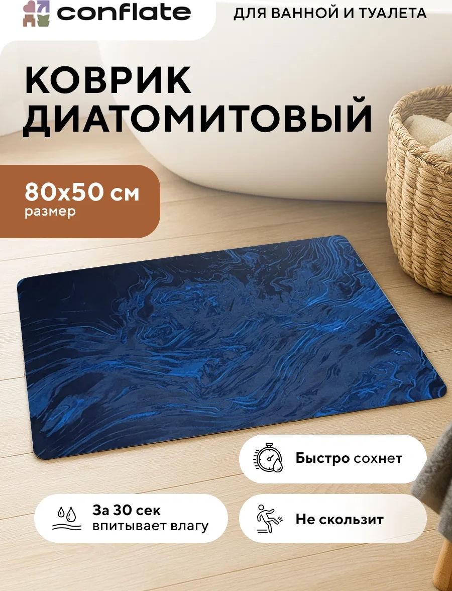 Conflate Banyo Ve Tuvalet İçin Diatomit Hızlı Kuruyan Paspas 283844629 Siyah