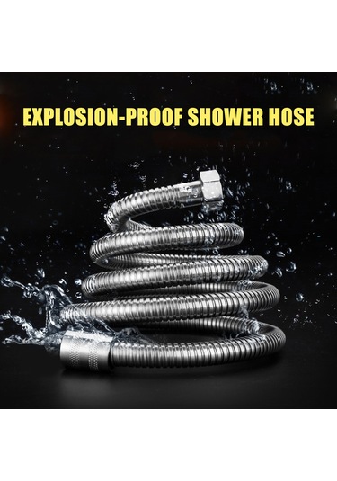 Kangvka Paslanmaz Çelik Patlamaya Dayanıklı Duş Hortumu - 360 Dönebilir Bakır Bağlantılı 3m Diğer