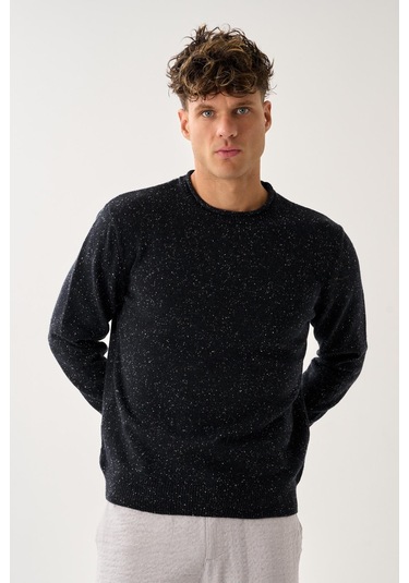 Erkek Melanj Triko Kazak Lacivert