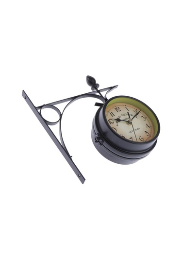 Suntek Yaratıcı Kapalı Açık Asma Braketi Çift Taraflı Duvar Saati Siyah