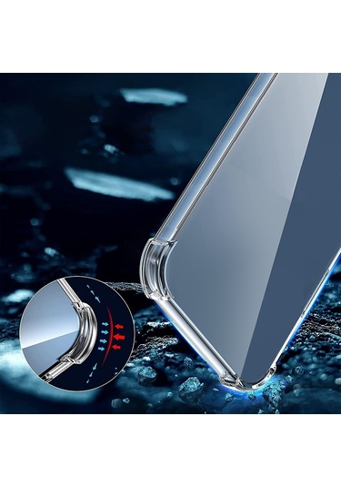 İphone 14 Pro Max Kılıf Round Seri Köşe Korumalı Şeffaf Silikon Kapak