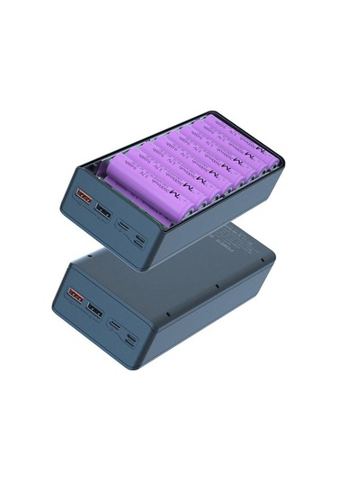 Siyah 16 18650 Usb Kaynaksız Pil Saklama Kutusu Hızlı Kablosuz Şarj Gücü Kutusu C16-pd-qı