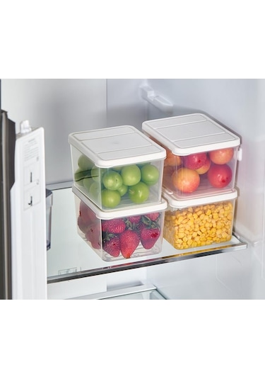 Selka Nora 4 Adet Derin 1 Lt. Saklama Kabı Ekru