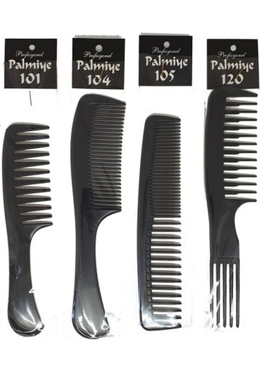 Palmiye Tarak Seti Seti Siyah 4'lü