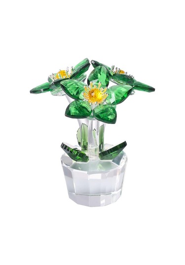 Şeffaf Taban Mini Cam Çiçek Heykeli Süsü Yapay Çiçek Figürin Yıl Dönümü Style 9
