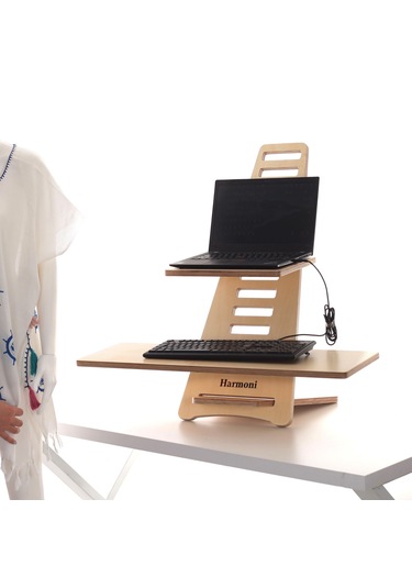 Ahşap Ayarlanabilir Laptop Standı