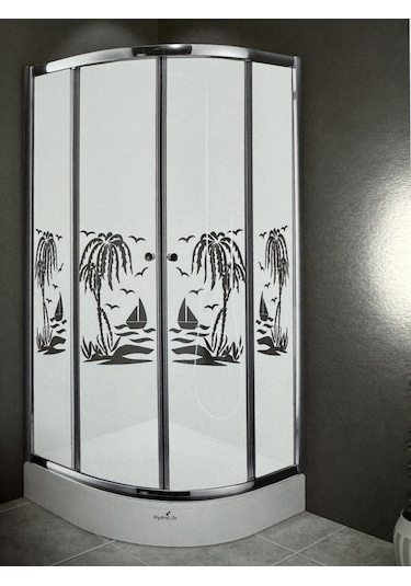 Desaş Duşakabin Yüksek Kalite Bambu Glass Lux Oval Teknesiz Buzlu