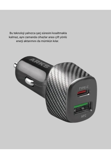 Mey İthalat Araç Tipi Hızlı Şarj Adaptörü Type-c Pd Usb Çift Port Kompakt