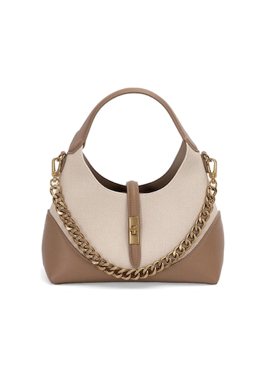 Levidor 930409 Kadın Gold Zincir Aksesuarlı El Çantası Vizon Vizon