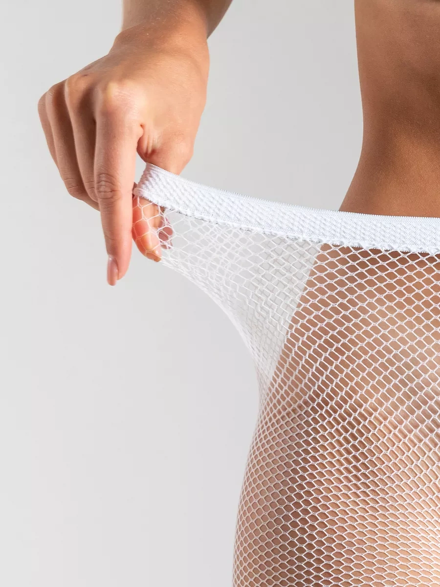 Calzeamo Beyaz Ağ Desenli Naylon Külotlu Çoraplar, 20 Denye 115233905 Beyaz