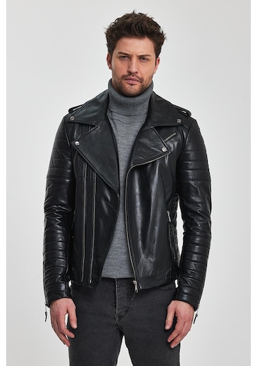 Roberto Siyah Deri Mont 001