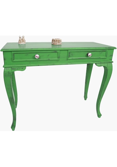 Masifart Latus 100 Cm Yeşil Eskitme Dresuar Çekmeceli Patine Boya Yeşil