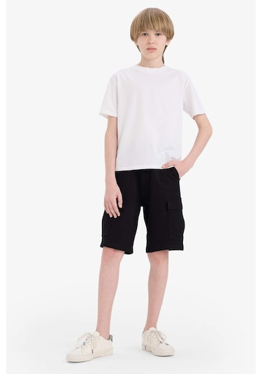 DeFacto Erkek Çocuk Beli Lastikli Kargo Cepli Şort B5868A825HSBK27