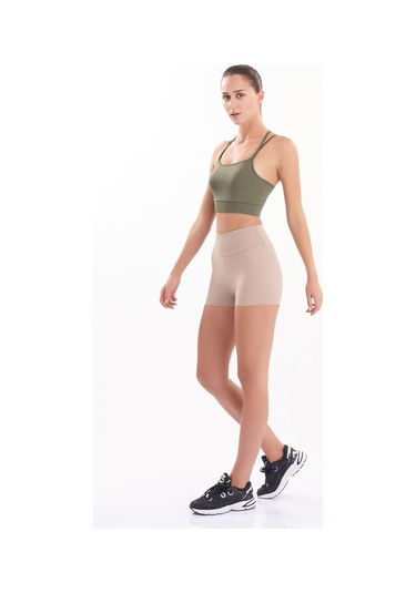 Josejuan Kadın Mini Spor Şort Tayt Yüksek Bel Sıkılaştırıcı 7400-taş Taş