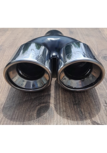 76 LIK ÇİFTLİ ÖNÜ KESİK EŞİT KROM İÇİ DOLU EGZOZ UCU