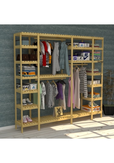 Runo X - Açık Ahşap Gardırop ""robot Süpürge Kullanımına Uygundur