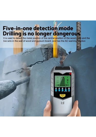 Motion003 Cııcıı 1 Adet Gümüşi Stud Finder Duvar Tarayıcısı 5in1 Dedektör Akıllı Mikro