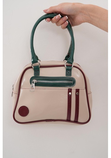 Kadın Retro Spor Ayarlanbilir Askılı El Kol Ve Omuz Çantası Bej - Kahverengi - Siyah