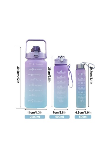 Novahub Renkli 2l Spor Şişesi: Pc, Pp, Gıda Silikonu, 30x11x11 Cm, 220g, El Yıkama Önerilir Mor Renk Mor