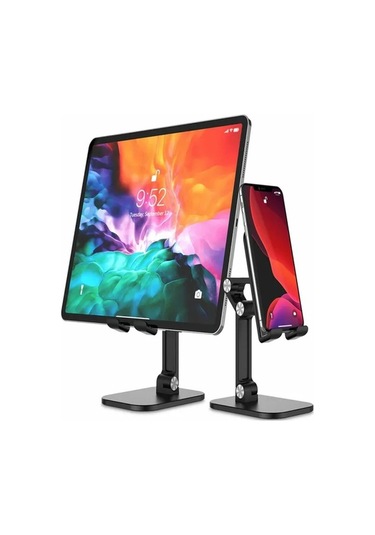 Pazly Katlanabilir Telefon-tablet Standı - Taşınabilir, Masa Ve Araba İçin Siyah